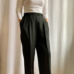 Black High Waisted Pleated Straight Leg Pants Evan Picone BNWT